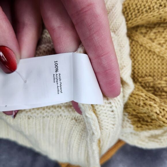 CUPSHE Womens Colorblock Round Neck Long Sleeve Sweater Large - Picture 5 of 8